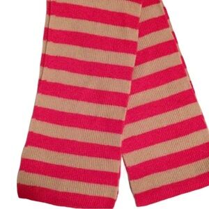 GAP STRIPED SCARF WOOL ANGORD BLEND PINK CAMEL PREPPY
